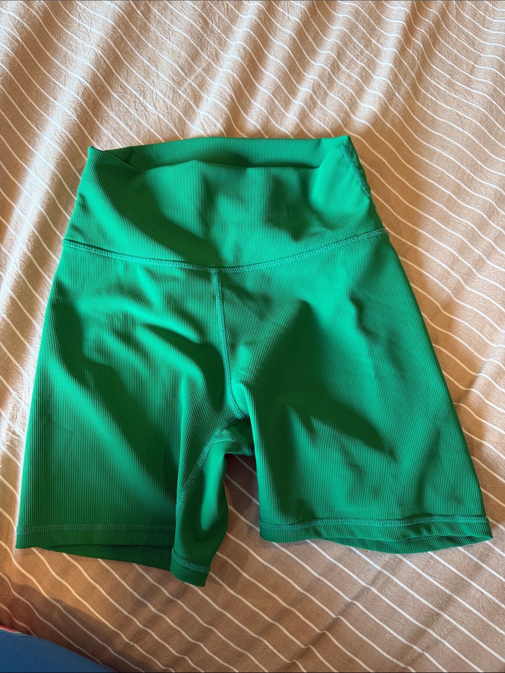 High-Rise Green Women's Bike Shorts